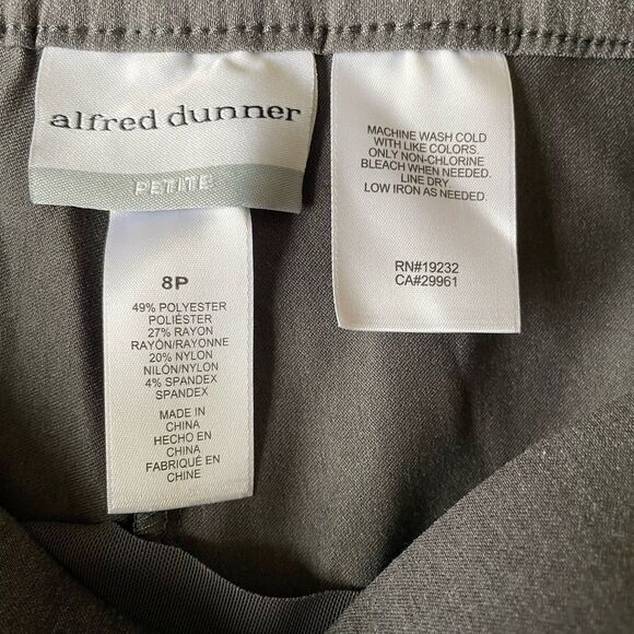 Alfred Dunner Allure Pants Gray Slimming Stretch Trousers Modern Fit Women's 8 P - Picture 7 of 11